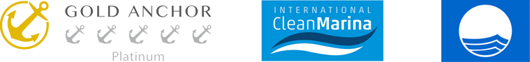 5 Star Gold Anchor, Clean Marina & Blue Flag Awards